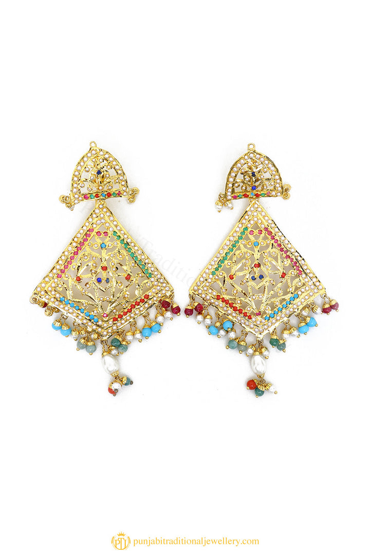 Gold Finished Earrings by PTJ
