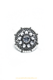 Gold Finished Navratan Kundan Ring By PTJ
