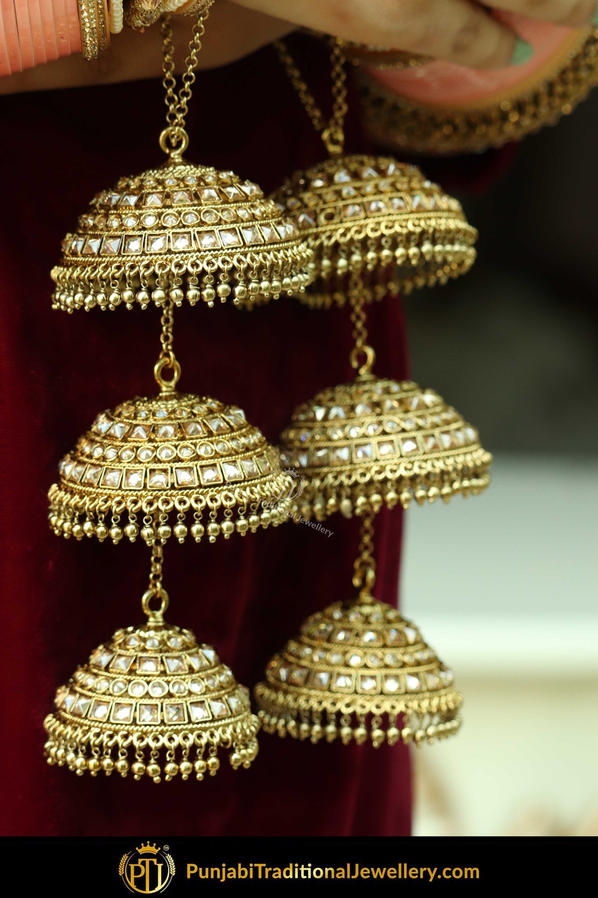 Gold Finished Polki Bridal Kalira | Punjabi Traditional Jewellery Exclusive