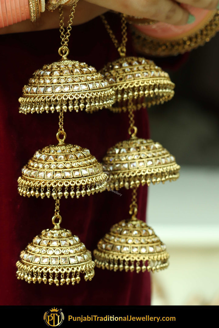 Gold Finished Polki Bridal Kalira | Punjabi Traditional Jewellery Exclusive