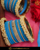 Firozi Thread Pearl Bangles Set (Both Hand Pair) | Punjabi Traditional Jewellery Exclusive