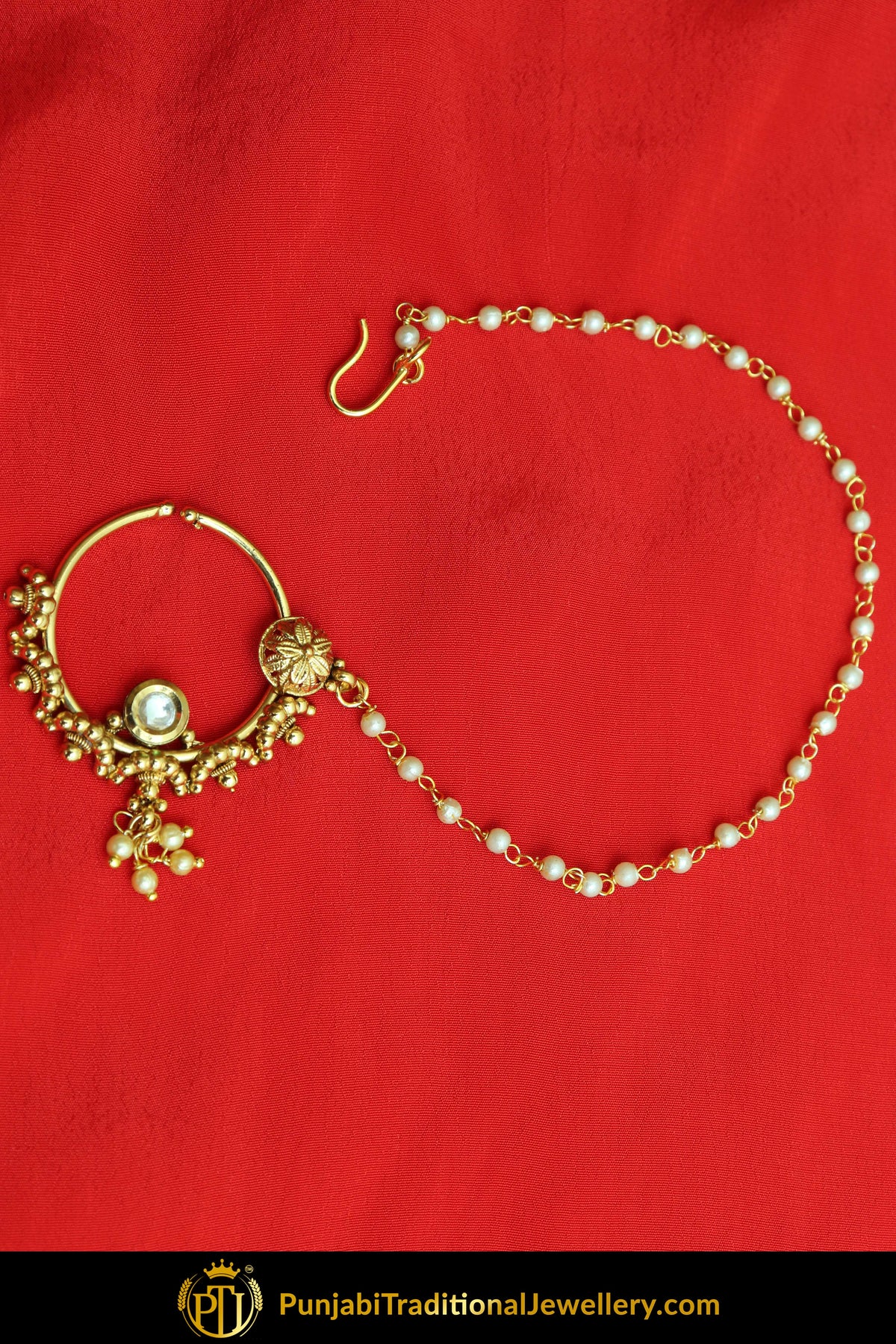Gold Finished Kundan Nath| Punjabi Traditional Jewellery Exclusive