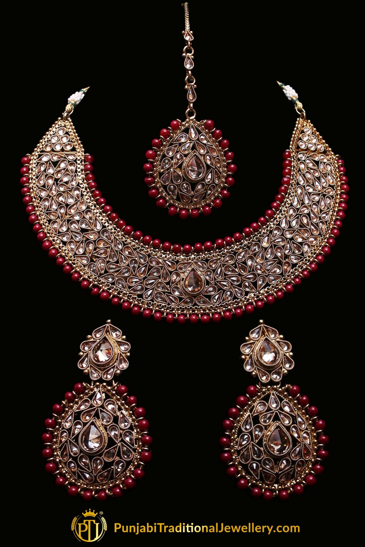Waabasta Polki Nacklace Set By Punjabi Traditional Jewellery