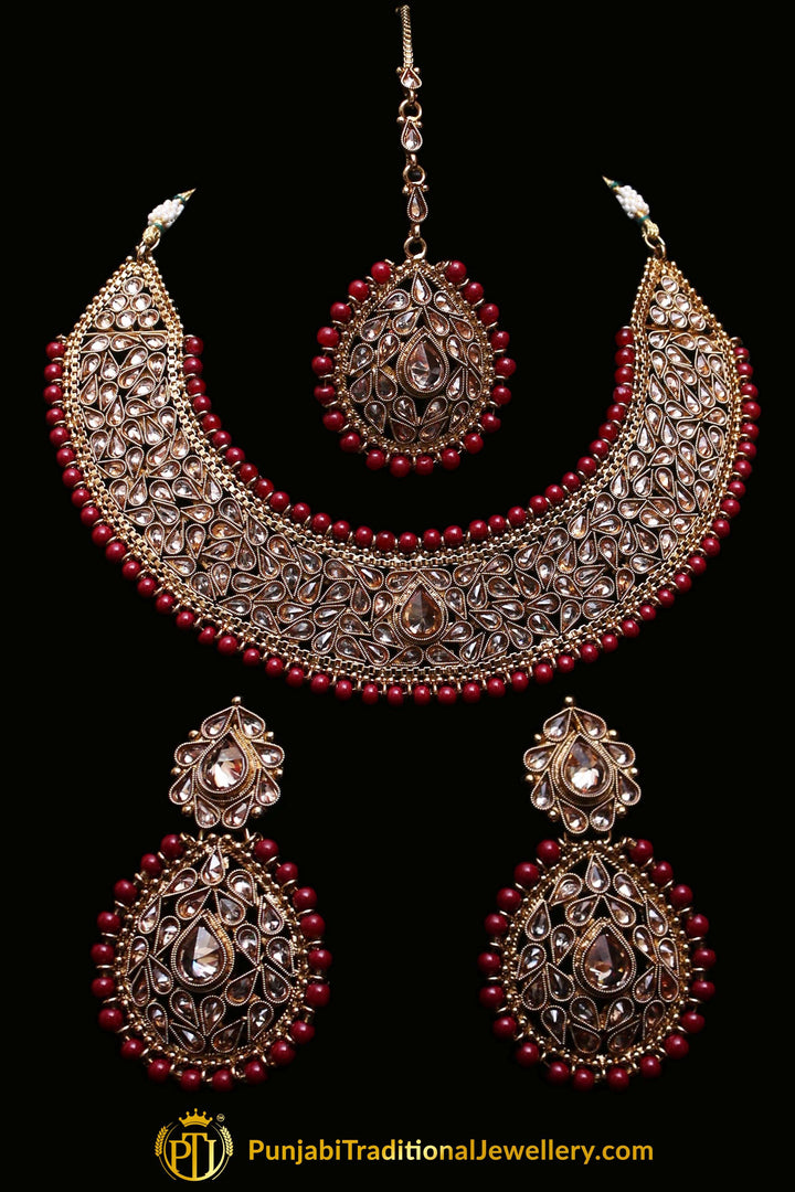 Waabasta Polki Nacklace Set By Punjabi Traditional Jewellery