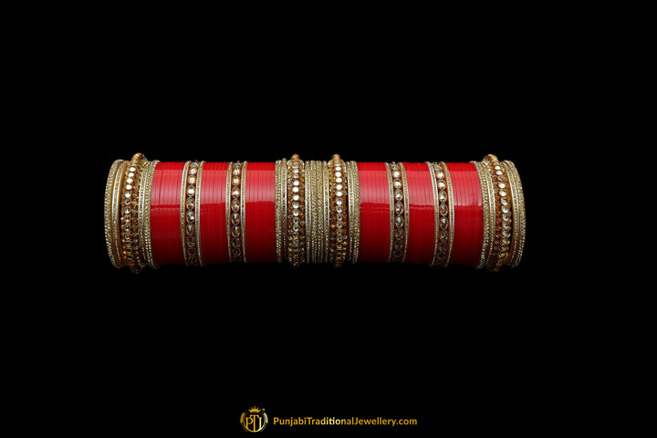 Red Color Wedding Bridal Chura By Punjabi Traditional Jewellery