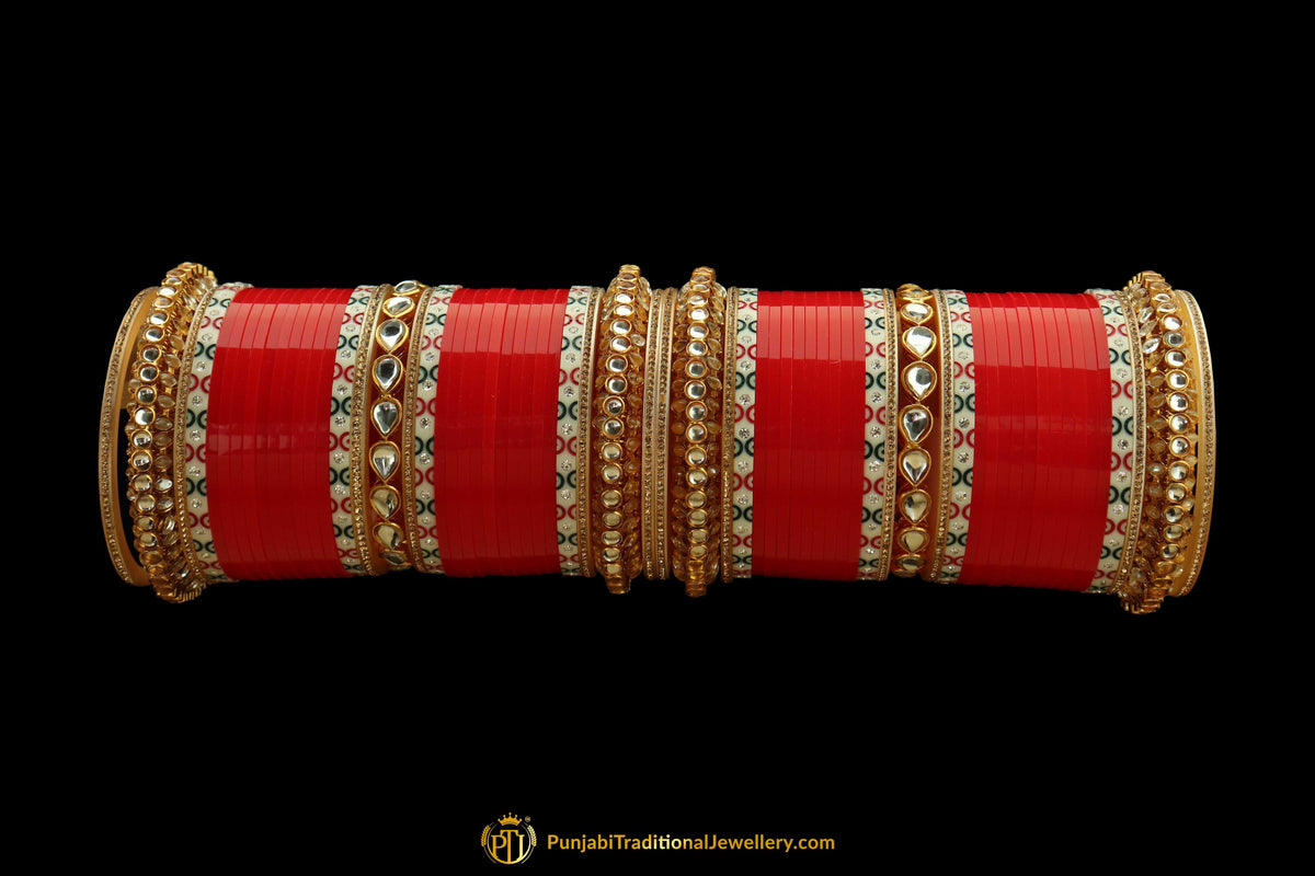 Red Wedding Bridal Chura By Punjabi Traditional Jewellery