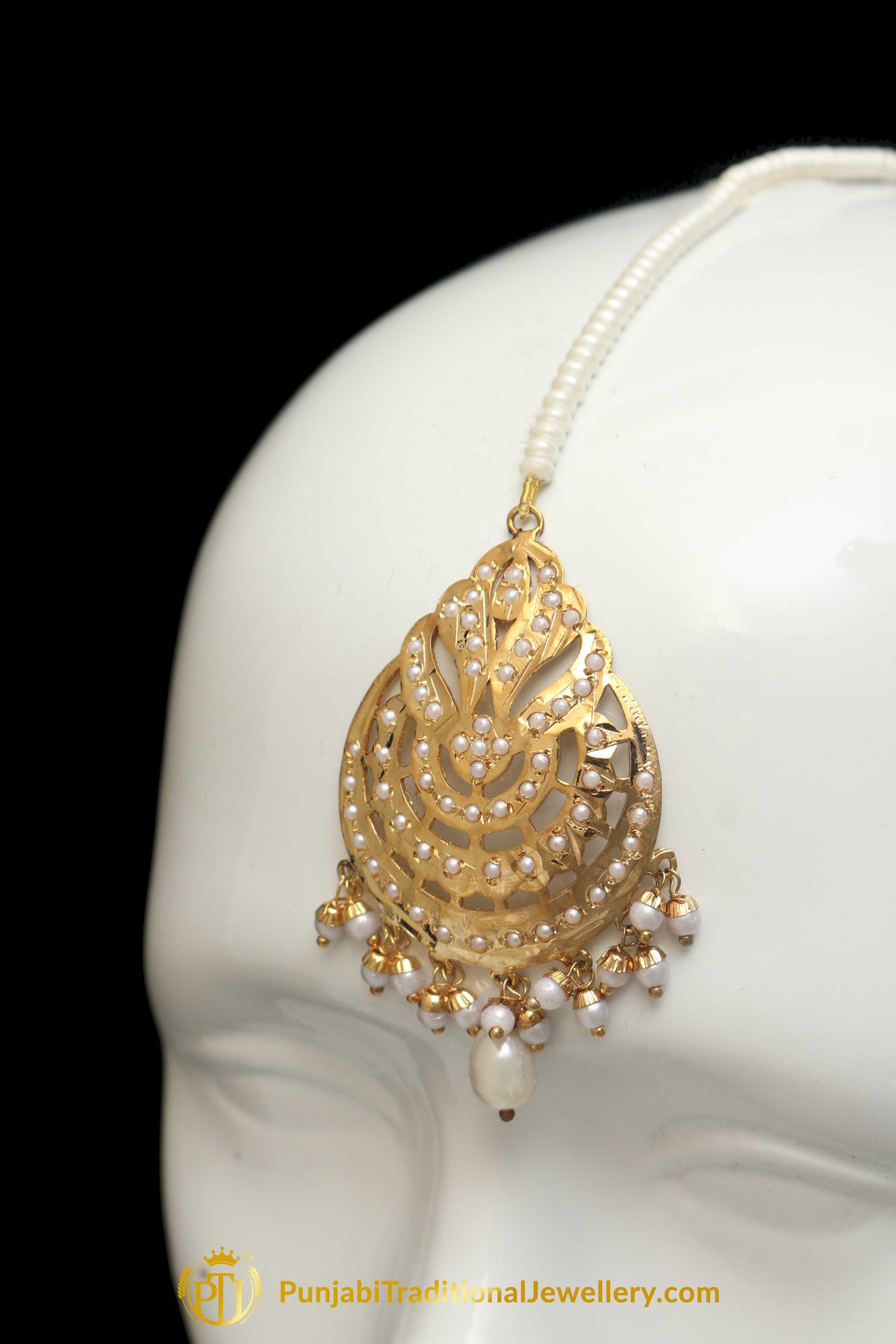 Golden Jadau Tikka By Punjabi Traditional Jewellery