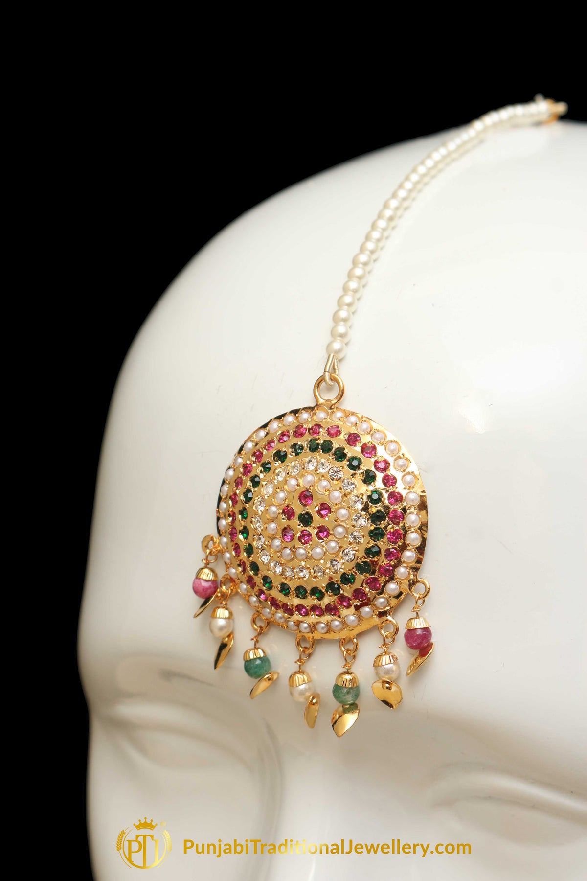Multi Jadau Pippal Patti Tikka By Punjabi Traditional Jewellery
