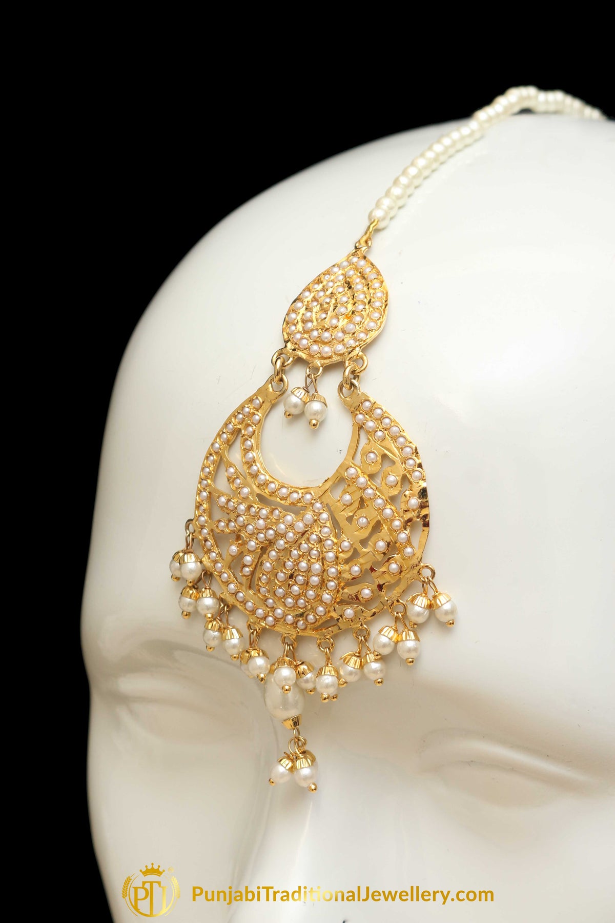 Golden Jadau Tikka By Punjabi Traditional Jewellery