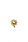 Gold Finished Kundan Nose Pin By PTJ