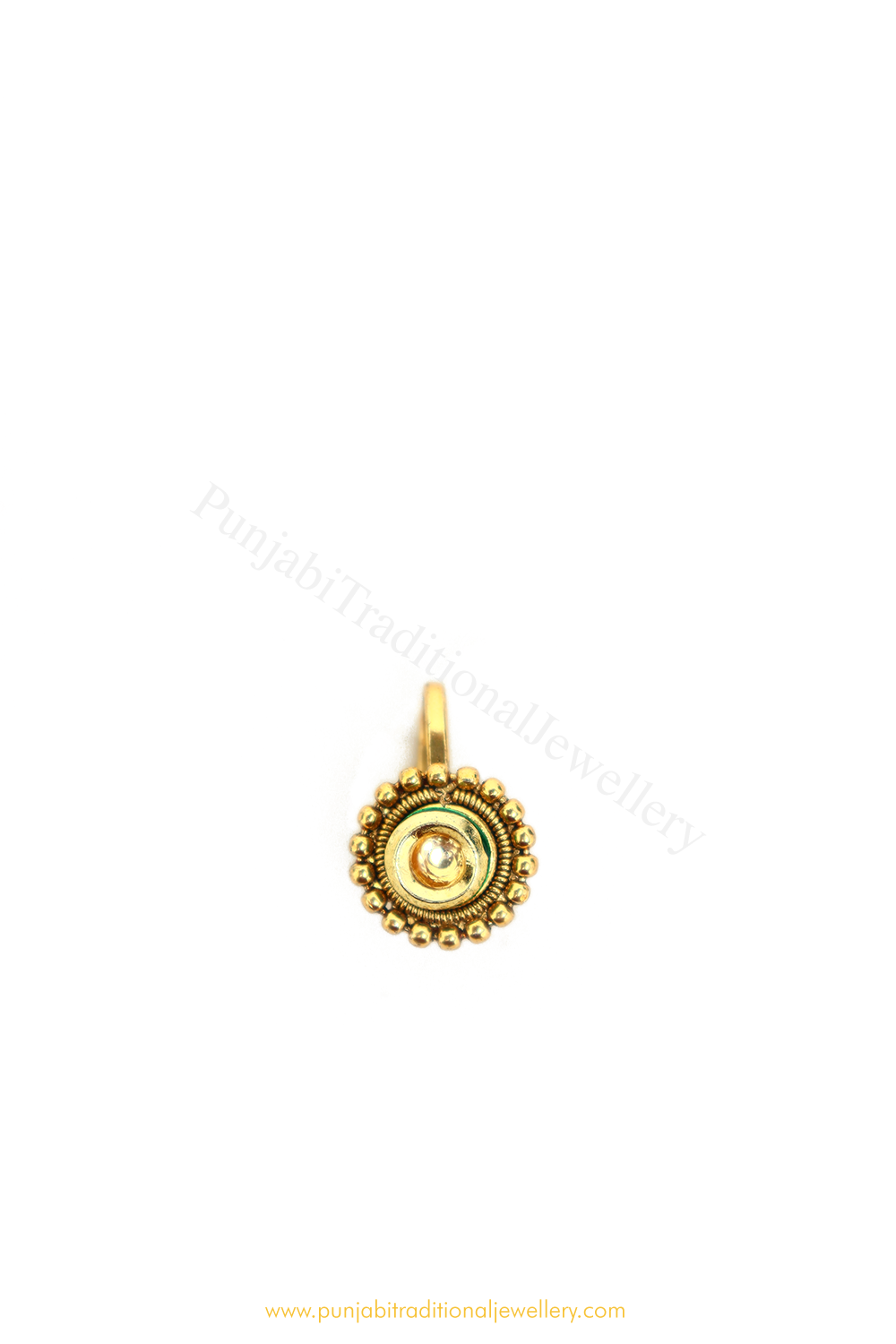 Gold Finished Kundan Nose Pin By PTJ'