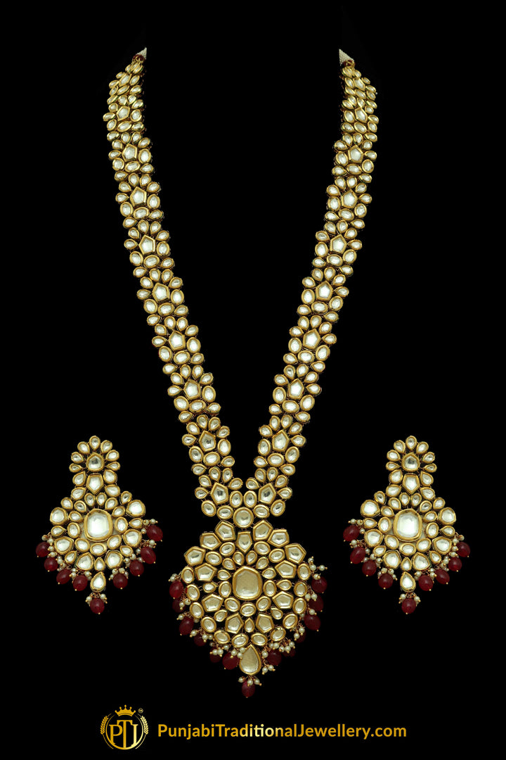Red Kundan Only Long Necklace By Punjabi Taditional Jewellery