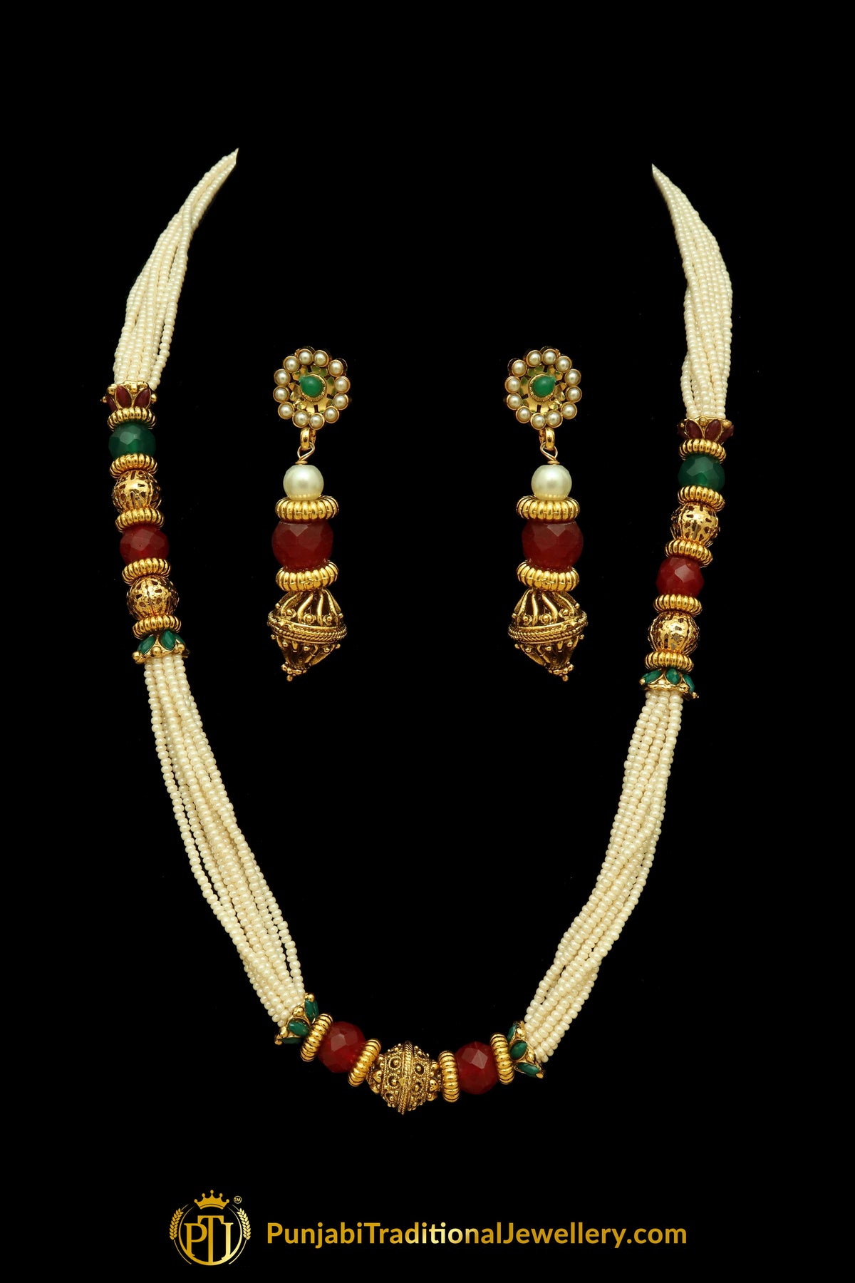 Pearl Jodha Mala Necklace Set By Punjabi Traditional Jewellery