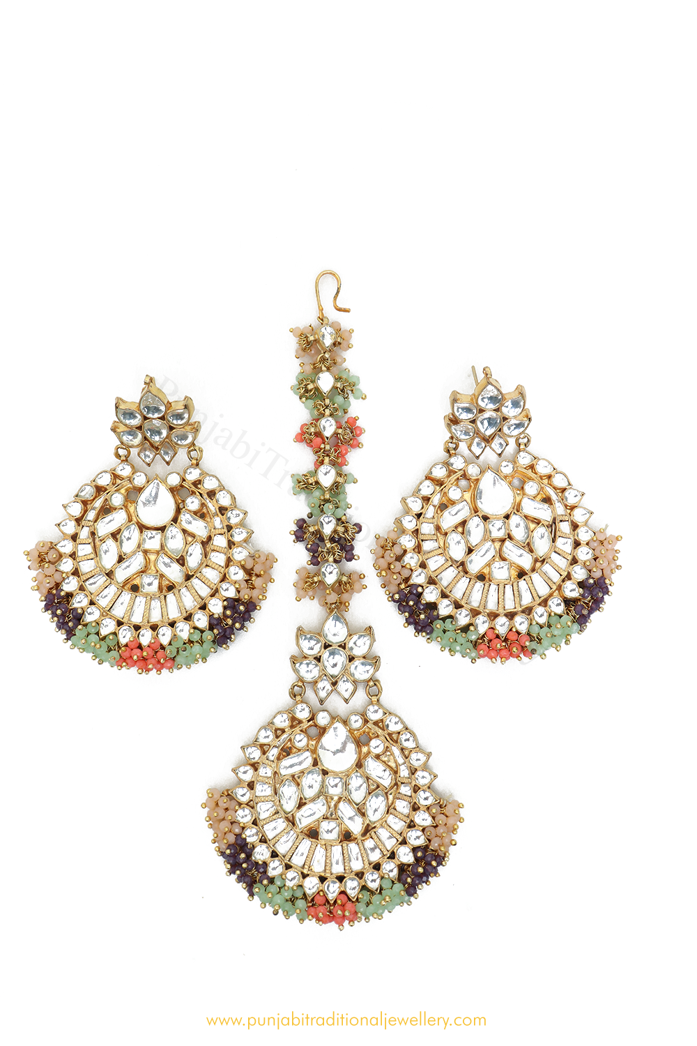 Heidi polki earring tikka peach in 2023 | Polki earrings, Earrings, Polki