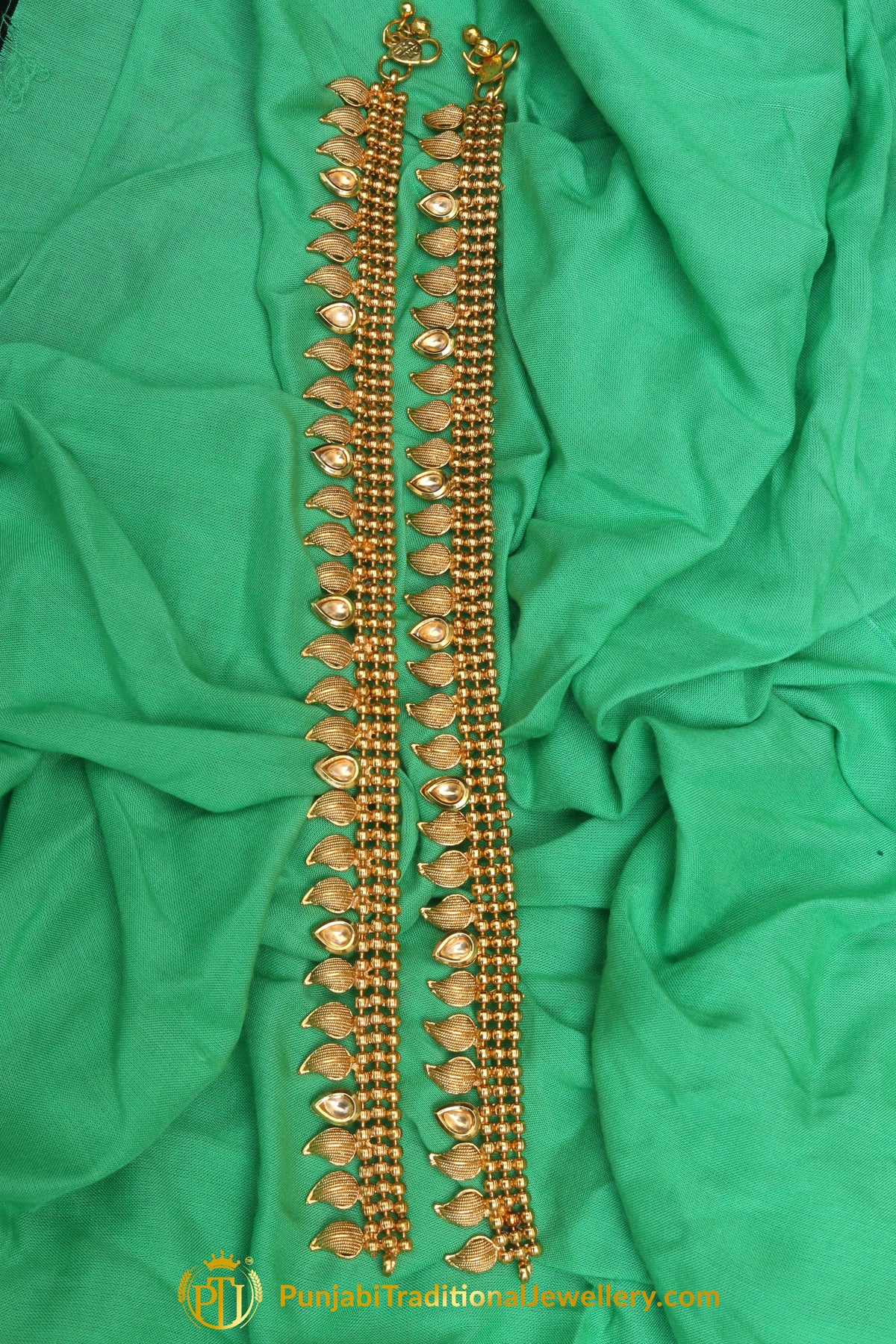 Kundan With Gold Plated Payal By Punjabi Traditional Jewellery