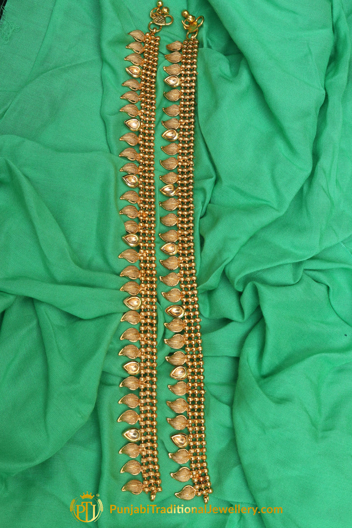 Kundan With Gold Plated Payal By Punjabi Traditional Jewellery