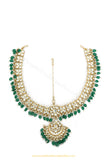 Gold Finished Emerald Kundan Matha Patti By PTJ Exclusive