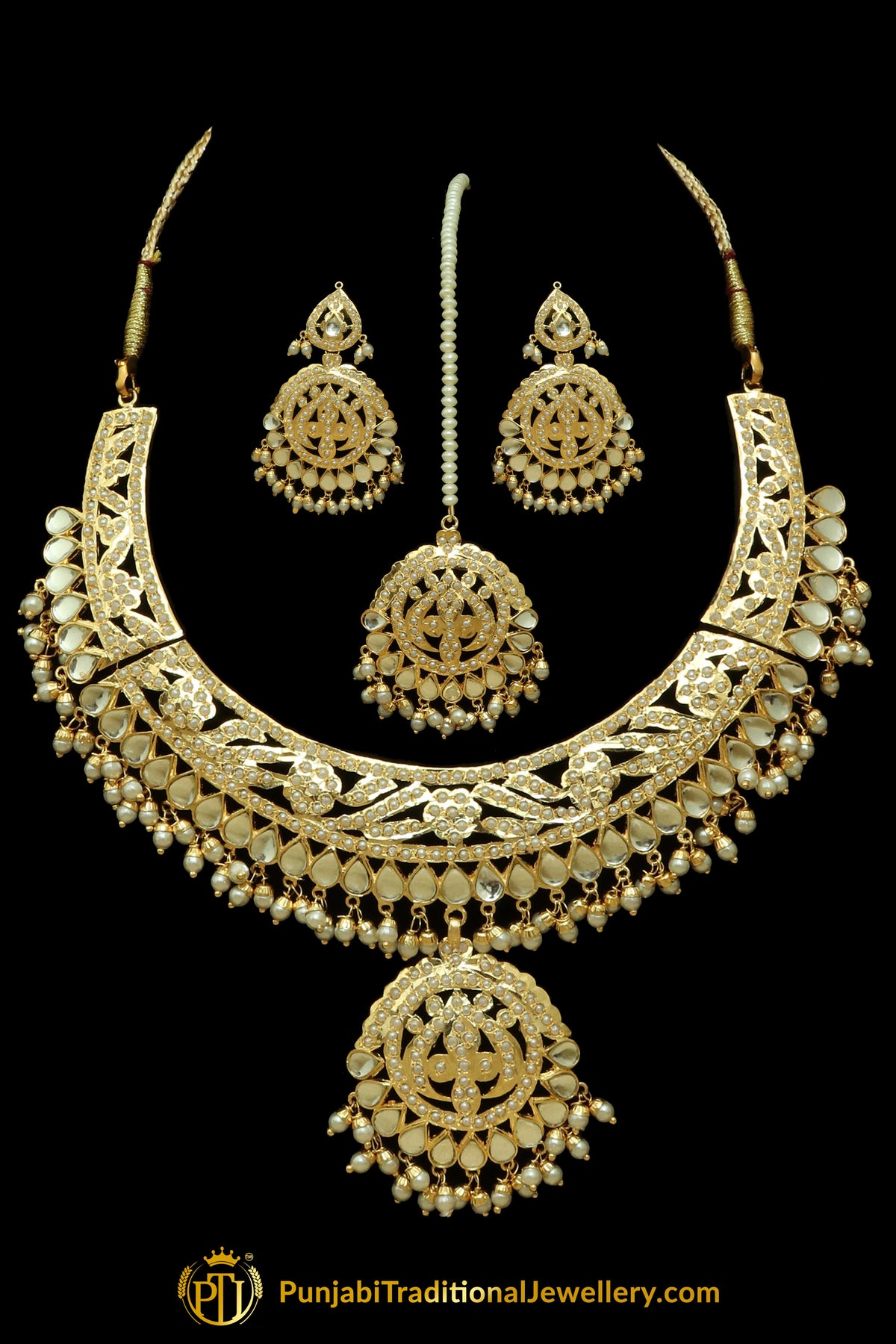 Kundan Jadau Necklace Set By Punjabi Traditional Jewellery