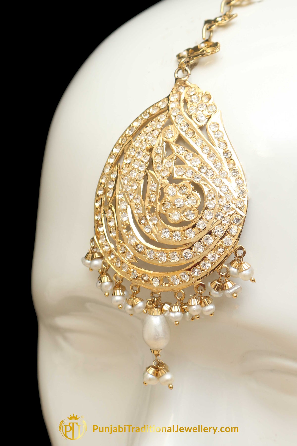 Golden Jadau Tikka By Punjabi Traditional Jewellery