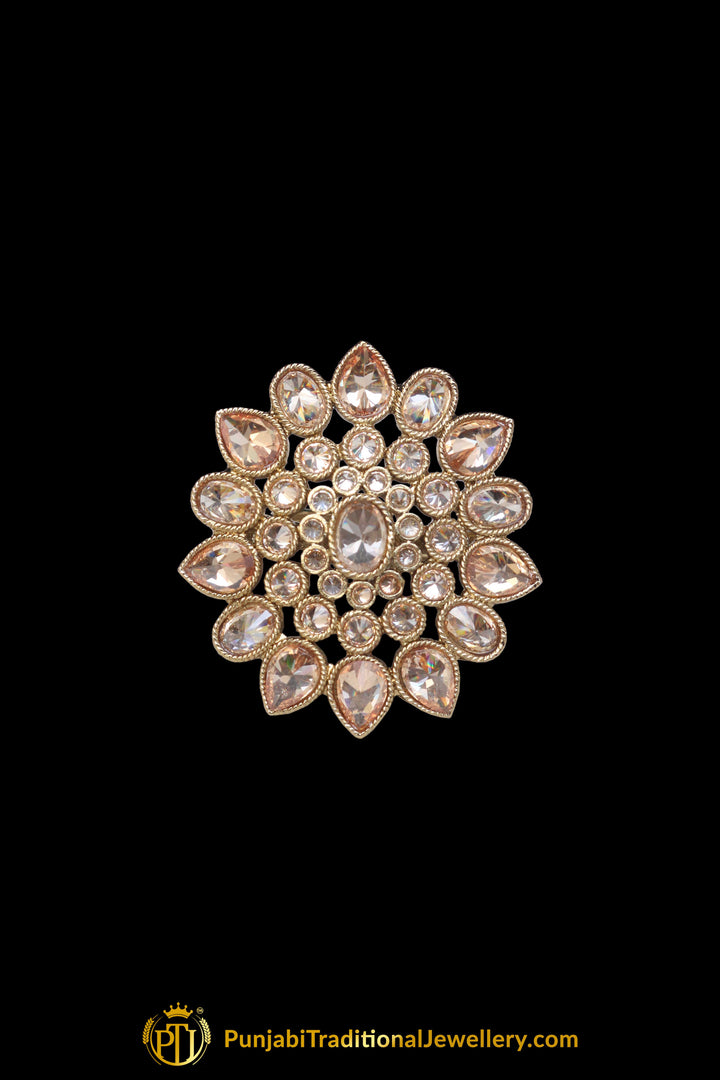 Gold Plated Champagne Ring By Punjabi Traditional Jewellery