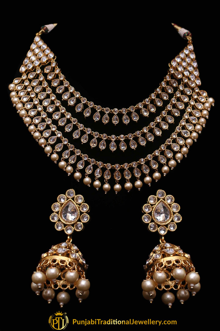 Shiddat Polki Nacklace Set By Punjabi Traditional Jewellery