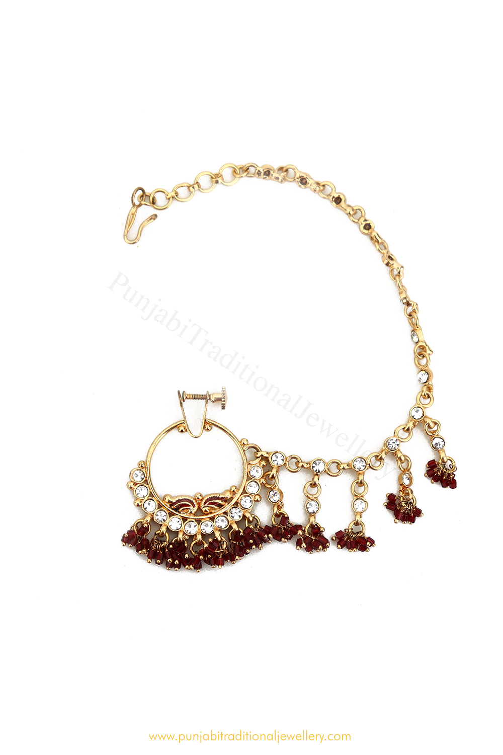 Gold Finished Rubby  Nath By PTJ