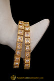 Champagne Stone Karra Bangles (Pair) By Punjabi Traditional Jewellery