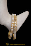 Pearl Polki Karra Bangles (Pair) By Punjabi Traditional Jewellery
