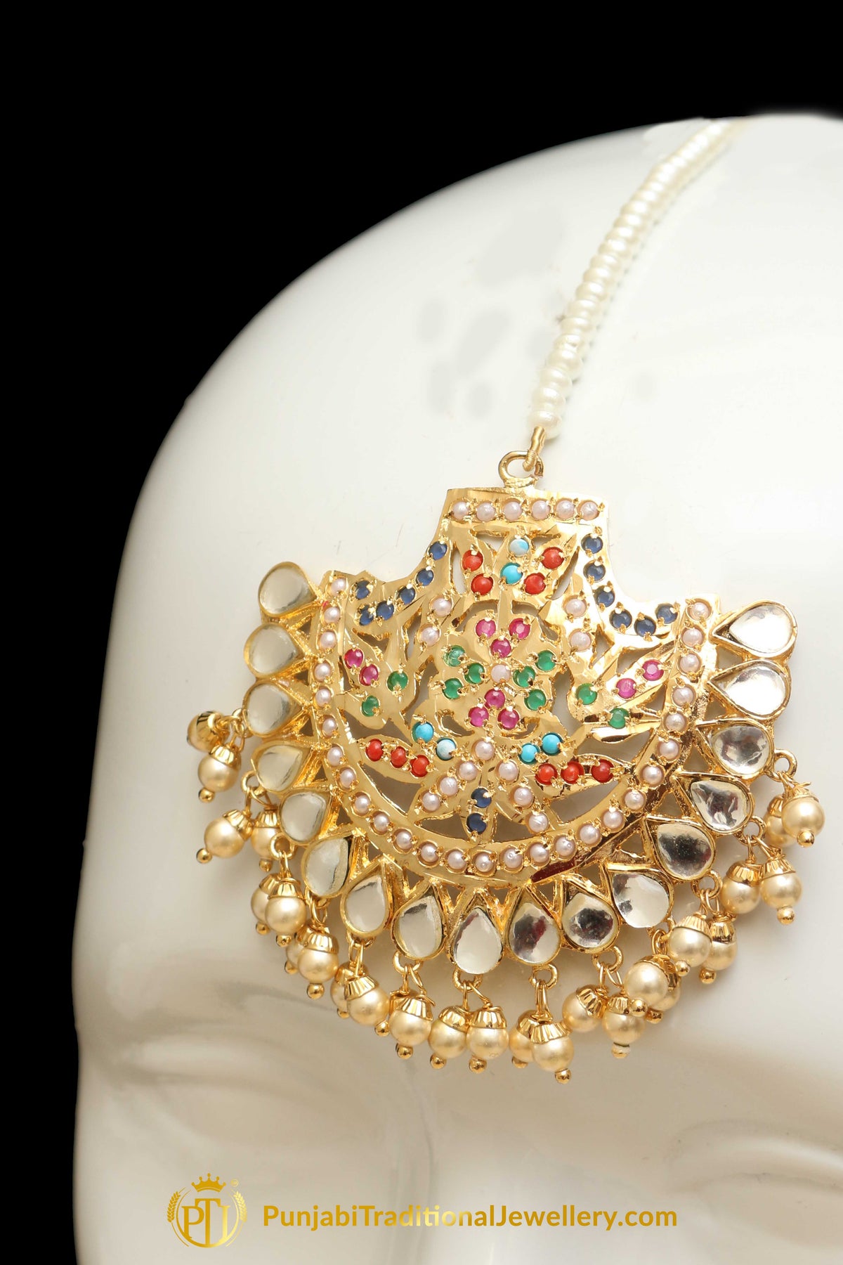 Multi Jadau & Kundan Tikka By Punjabi Traditional Jewellery