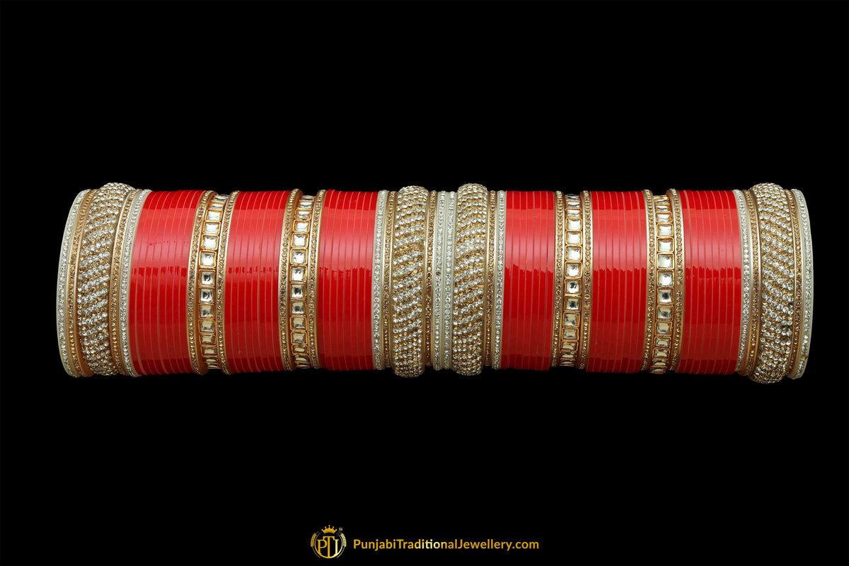 Red Color Wedding Bridal Chura By Punjabi Traditional Jewellery