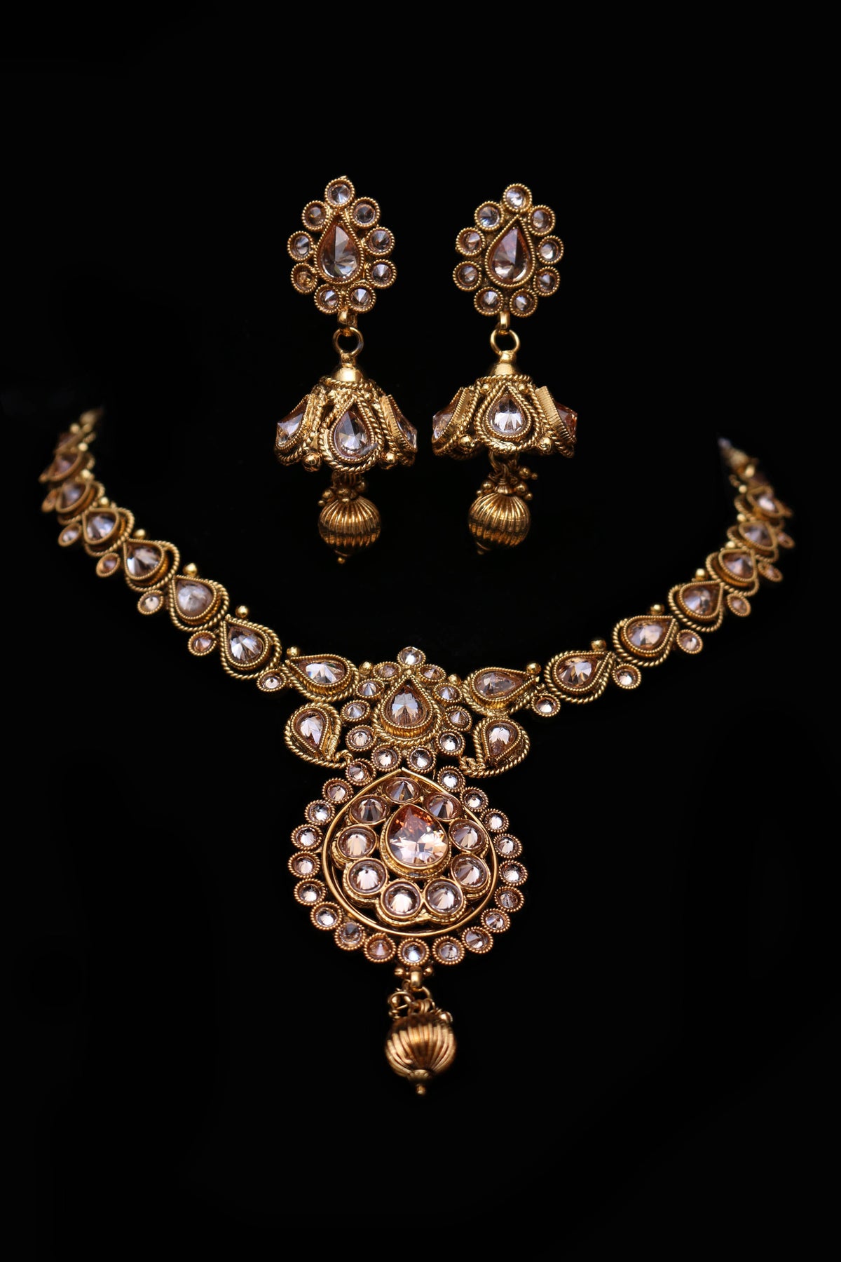 Kasba Polki Necklace Set By Punjabi Traditional Jewellery
