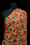 Red & Green Color Pure Phulkari Dupatta By Punjabi Traditional Jewellery