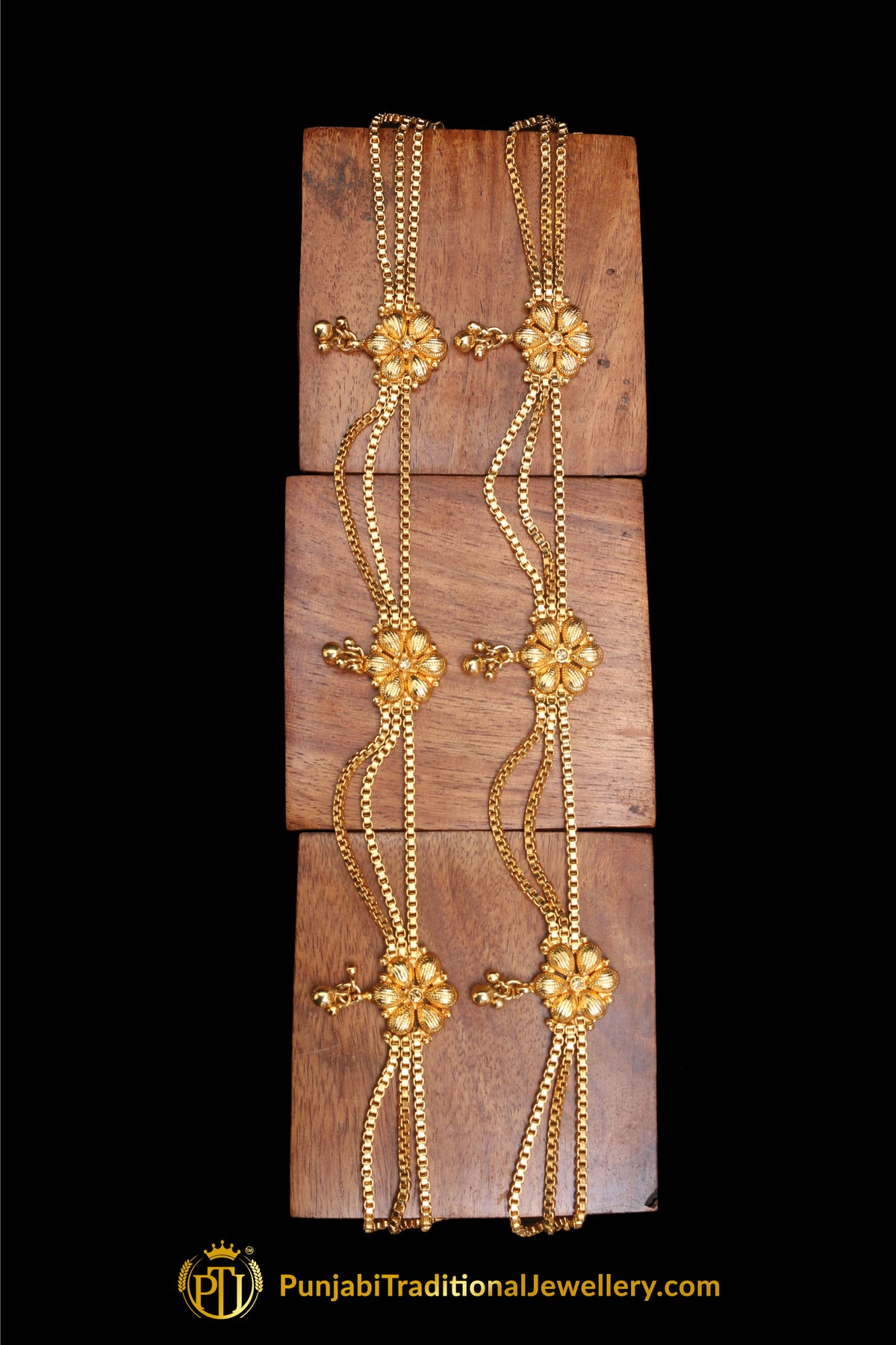 Antique Gold Payal By Punjabi Traditional Jewellery