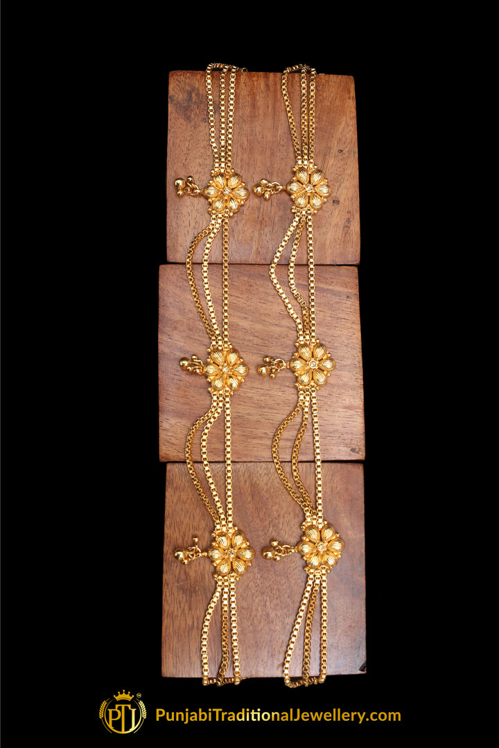 Antique Gold Payal By Punjabi Traditional Jewellery