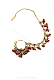 Gold Finished Rubby Stone Nath By PTJ