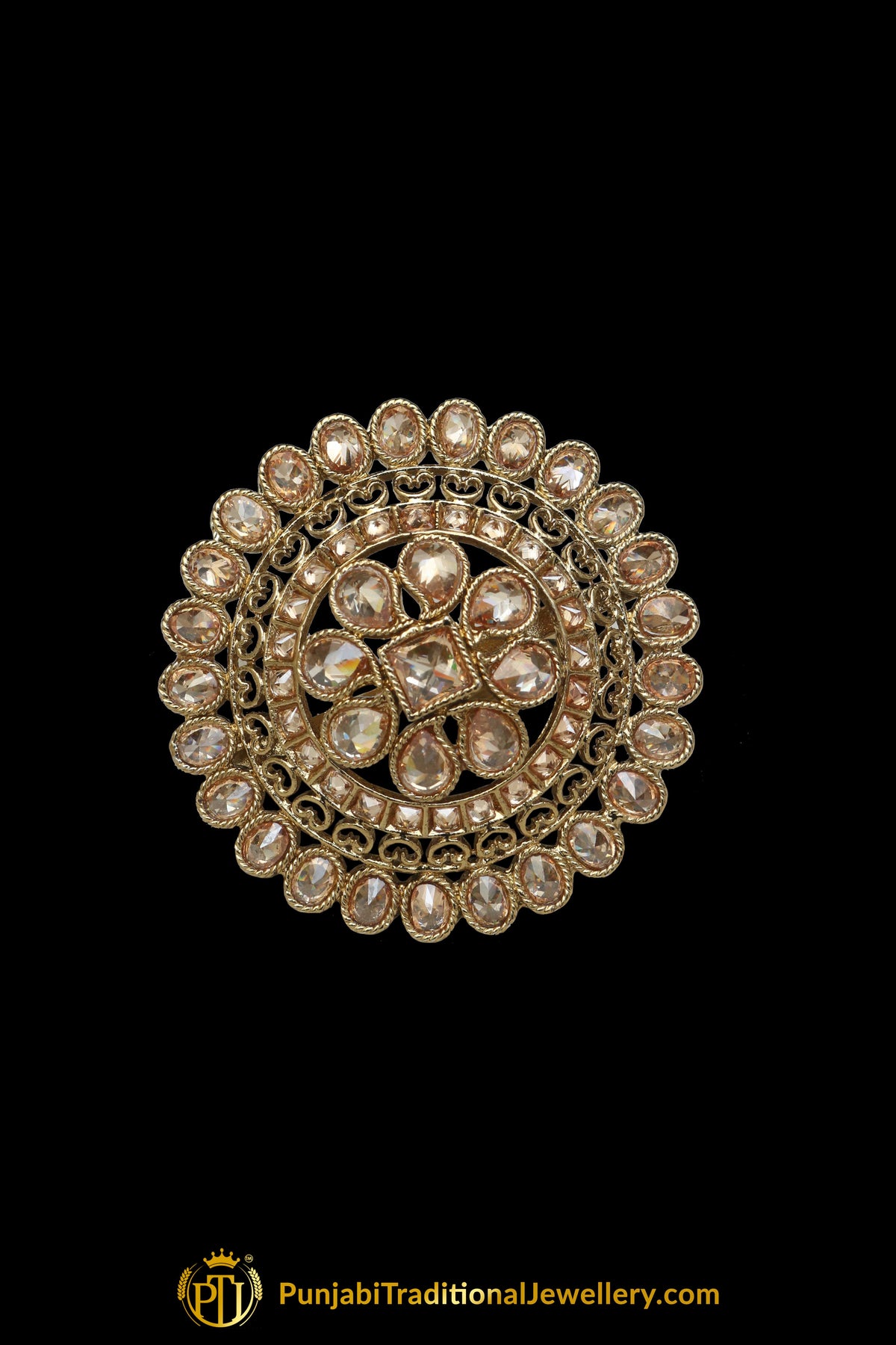 Gold Plated Champagne Ring By Punjabi Traditional Jewellery