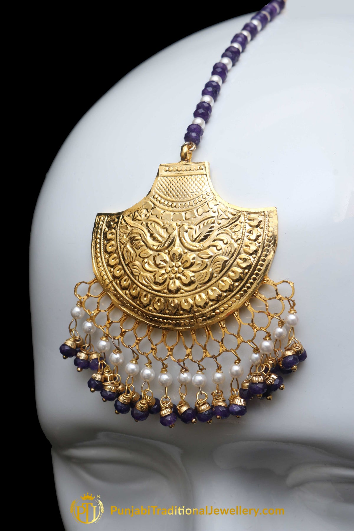 Blue Earring Tikka Set By Punjabi Traditional Jewellery