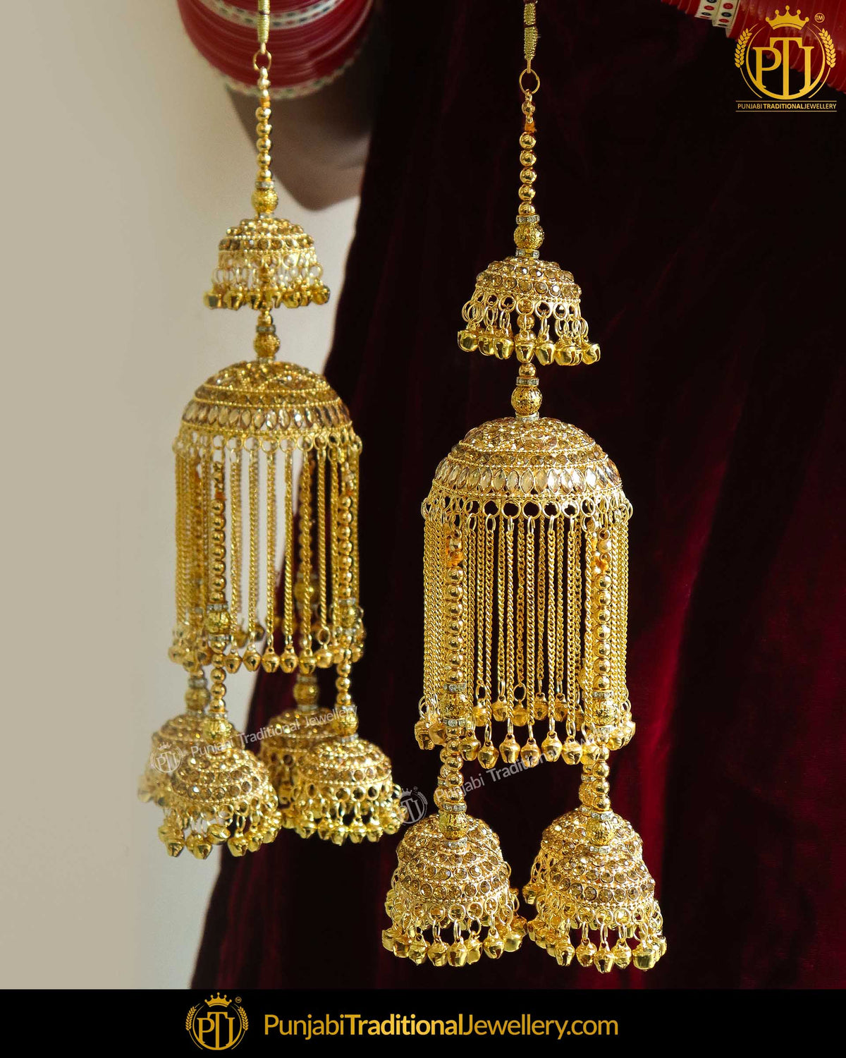 Gold Finished Polki Bridal Kalira | Punjabi Traditional Jewellery Exclusive