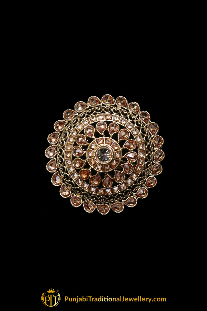 Gold Plated Champagne Ring By Punjabi Traditional Jewellery