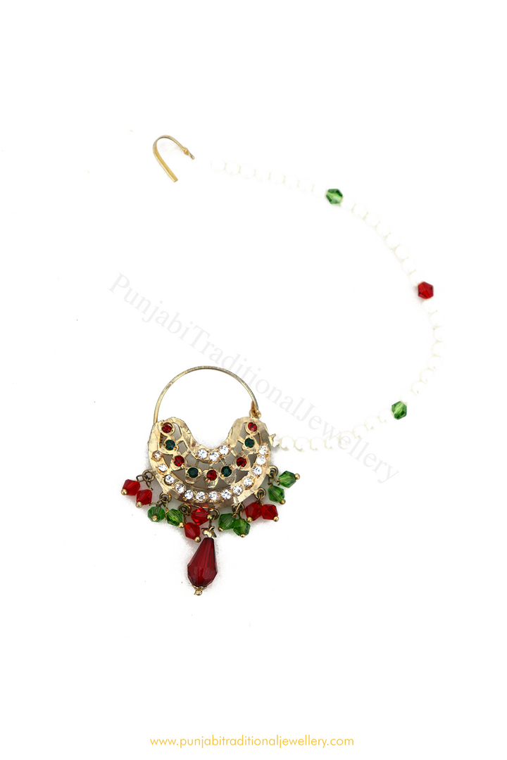 Gold Finished Jadau Nath By PTJ
