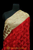 Pure Phulkari Dupatta With Golden & Red Color By Punjabi Traditional Jewellery