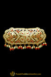 Gold Finished Rubby Pearl Jadau Clip Hair Accessories By Punjabi Traditional Jewellery