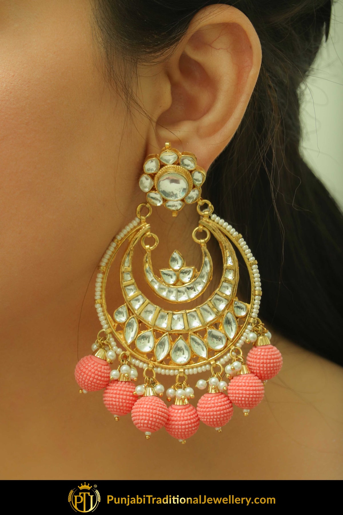 Akifah Gajari Kundan Earrings | Punjabi traditional Jewellery Exclusive