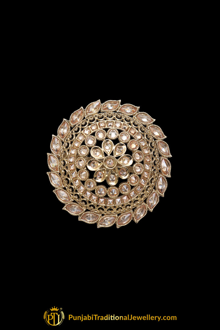 Gold Plated Champagne Ring By Punjabi Traditional Jewellery