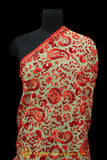 Red Color Pure Phulkari Dupatta By Punjabi Traditional Jewellery