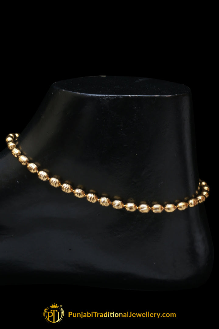 Antique Gold Payal By Punjabi Traditional Jewellery