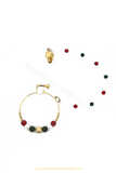 Gold Finished Red & Green Nath By PTJ