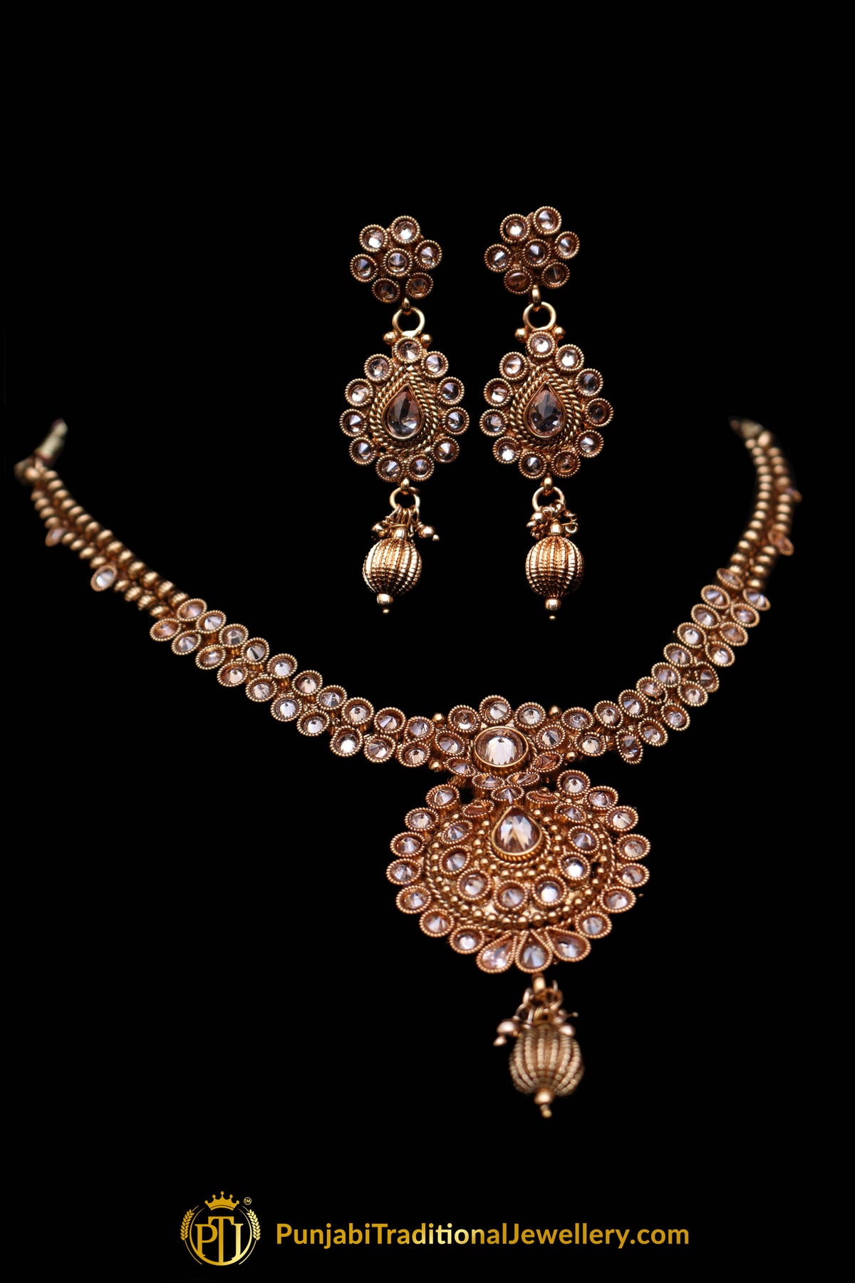 Mayassar Polki Necklace Set By Punjabi Traditional Jewellery