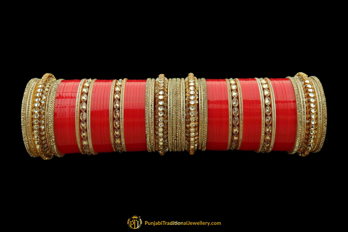 Red Color Wedding Bridal Chura By Punjabi Traditional Jewellery