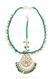Gold Finished Emerald Kundan Matha Patti By PTJ Exclusive